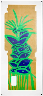 Erasure
Acrylic on Cardboard (discarded food package) - Plexi Frame
32.5" x 12"