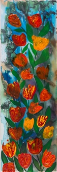 Für Mich Soll's Rote Tulpen Regnen
Spraypaint on Canvas
35.5" x 12"