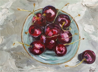 Bowl with Cherrys
Oil Paint on Panel
8" x 12"