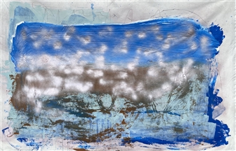 Landscape  (IV)
Acrylics, marker, spray paint on canvas
35.5" x 55"