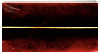 Heartbeat
Oxidized Steel, 24K Gold Leaf, Red Patina, Resin
36" x 60"
