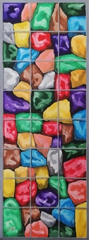 Sassi in Gabbia 3   (Staged Stones 3)
Acrylic on Canvas
34" x 12.5"