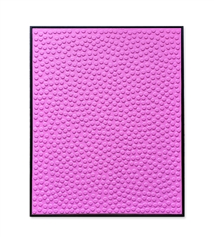 Monochrome Points  (Pink)
Bottle Caps & Acrylic on Canvas
59" x 47"