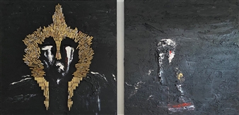 Heart of Gold, diptych
Acrylic & Mixed Media on Canvas
48" x 96"
