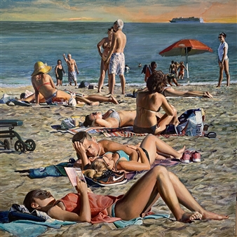 Monday on a Brighton Beach
Oil on Canvas
36" x 36"