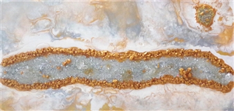 Silver/Gold River Geode
Mixed Media on Canvas
12" x 24"