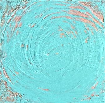 Turquoise Circle
Filler, acrylics, spray on canvas
8" x 8"