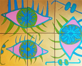 Three Eyes
Acrylic & Ink on Canvas
39.5" x 47"