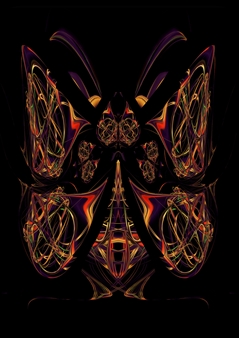 铝上的量子蝴蝶数字印刷31“ x 23”