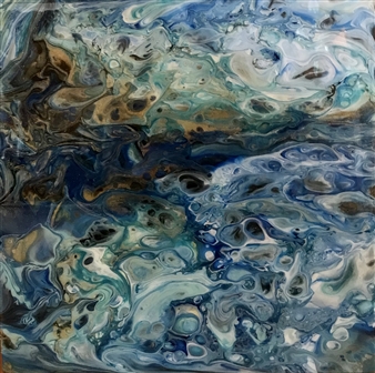 A River Flows
Acrylic & Resin on Wood
16" x 16"