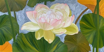 The Lotus Series No. 27 – A Flower Makes a World
Oil on Linen
23.5" x 47.5"