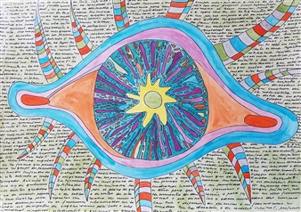 Eye on the Constitution, the Constitution on an Eye… 1
Watercolor & Ink on Paper
15" x 19"