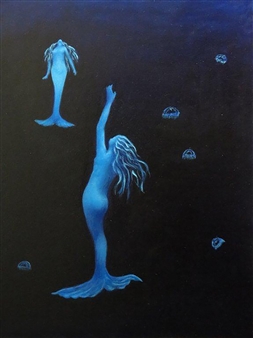 Deep Sea - Mar Profundo - 15 Mermaids-Sirenas
Oil on Canvas
35.5" x 27.5"