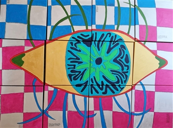 A Big Eye
Acrylic & Ink on Canvas
59" x 78.5"